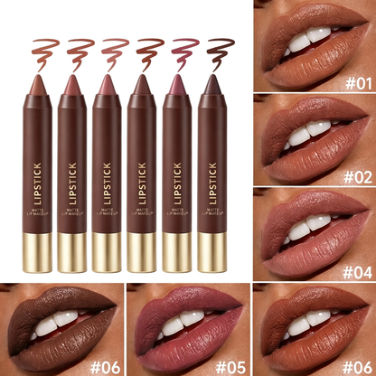 6pcs/set Long-lasting Matte Brown Lipstick
