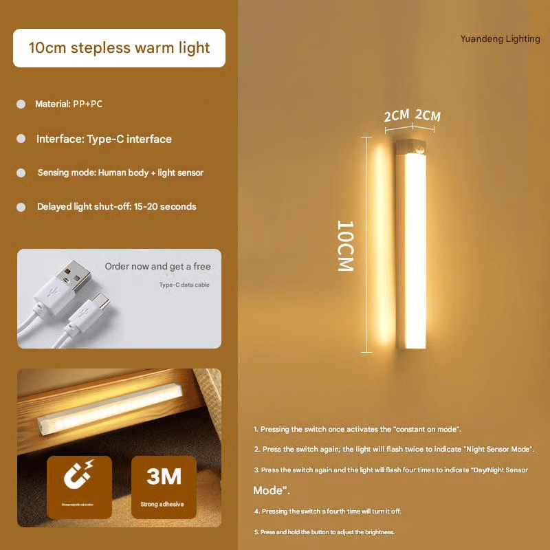 🔥💡 Punch-free Smart Sensor Magnetic Rechargeable LED Lights
