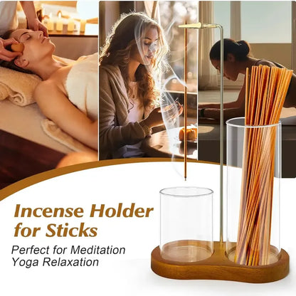 🕯️ 2-in-1 Incense & Candle Holder – Dark Brown Base