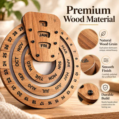 📅 Everlasting Wooden Calendar – Reusable Desk Organizer for Home or Office Decor