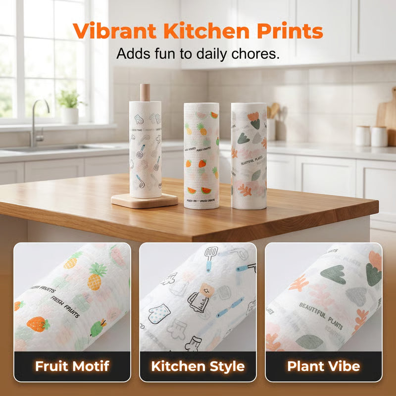 🧽 50-Count Reusable Cleaning Cloth Roll – Handy Household Wipes