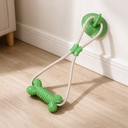🐶 Suction Cup Dog Tug Toy – Interactive Chew & Teething Fun
