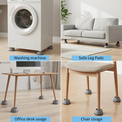 🧺 QuietGrip Washer Support Pads – 4-Piece Non-Slip Floor Protection Set