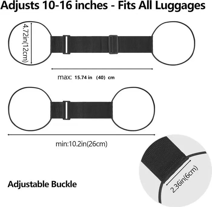 ✈️ 2-Pack Heavy-Duty Adjustable Travel Bag Connector Straps for Easy Suitcase Carrying