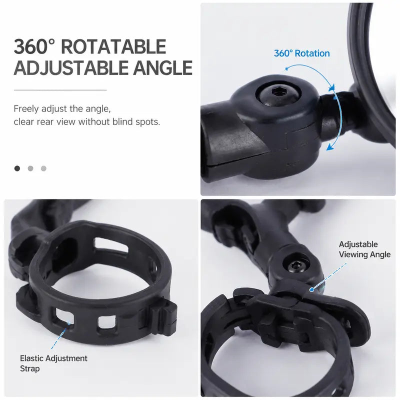 Adjustable Bike Rearview Mirror Set 🚲 – 2-Piece Convex Mirrors for Better Rear Visibility