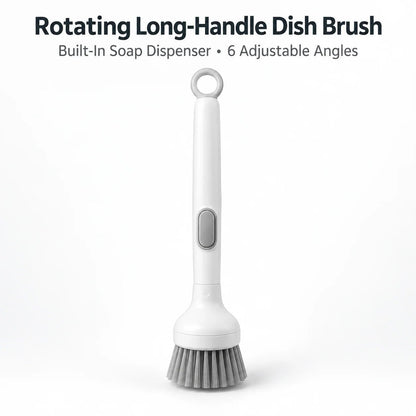 🧽✨ 6-Angle Soap Dispensing Brush – Scrub Smarter with Built-In Soap Control