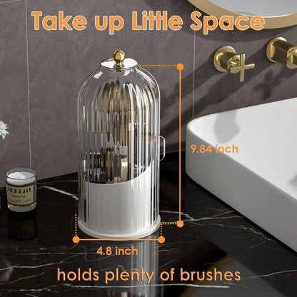 🪥 Covered Toothbrush Organizer – Dustproof Bathroom & Makeup Brush Storage