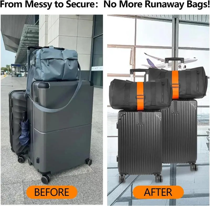 ✈️ 2-Pack Heavy-Duty Adjustable Travel Bag Connector Straps for Easy Suitcase Carrying