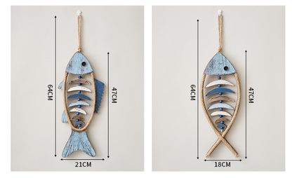 🐟✨ Lighted Coastal Rope Fish Wall Hanging