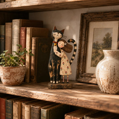 💕 Best Friends Forever – Rustic Pet Hugging Figurine