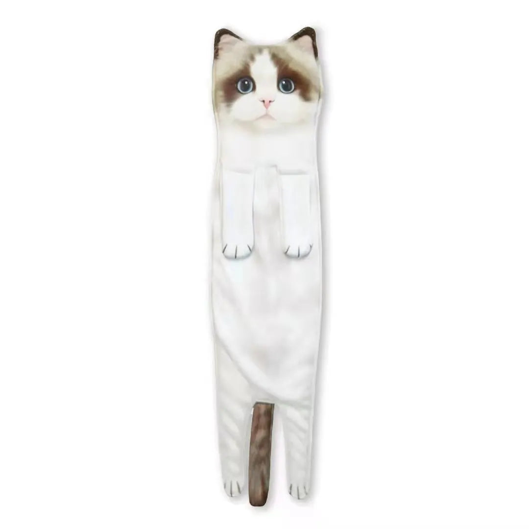 🐈 Ginger Cat Hand Towel – Funny Christmas Bathroom Accent