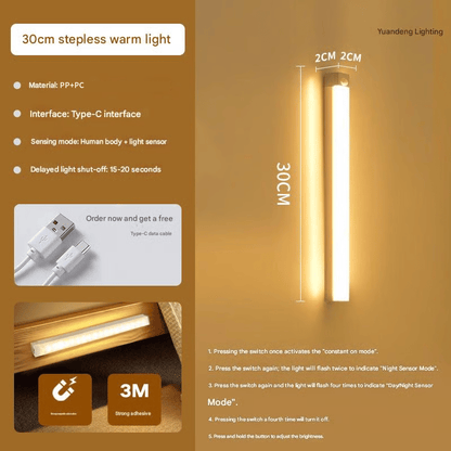 🔥💡 Punch-free Smart Sensor Magnetic Rechargeable LED Lights