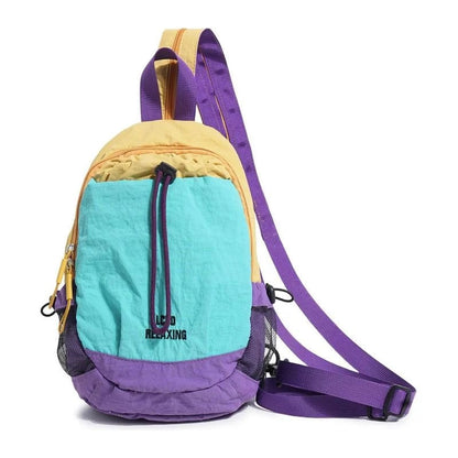 Lightweight Color-Block Mini Backpack 🎒 – Unisex Everyday Bag | Special Sale