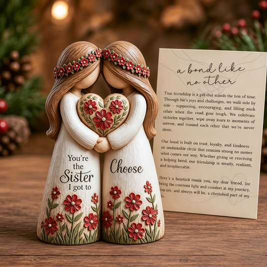 🤦‍♀️Handcrafted "You’re the Sister I Got to Choose" Friendship Figurine | 💗Best Friend Gift