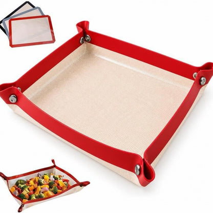 Foldable Silicone Baking Mat 🍪 – 30×40cm Nonstick Tray in Black