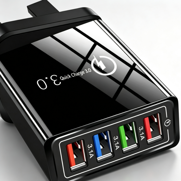 ✨Last Day 50% OFF – The Charger Big Tech Hates | 4-Port Quick Charge 3.0 + AI Performance Boost