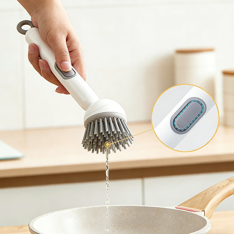 Rotating Dish Cleaning Brush 🧽 – Long Handle with Soap Dispenser