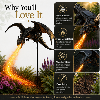 🐉 Dragon’s Ember Solar Garden Decor – Glowing Fantasy Outdoor Accent