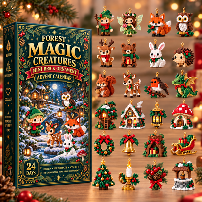 🎄 24-Day Woodland Wonders Advent Calendar ⏳ Build 24 Enchanting Fantasy Creature Ornaments for Your Christmas Tree, Mantel, Wreath and Holiday Decor 🧝‍♀️✨