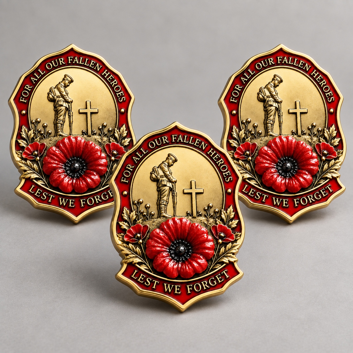 ❤️ Limited Edition Red Poppy Memorial Brooch Honoring Our Fallen Heroes