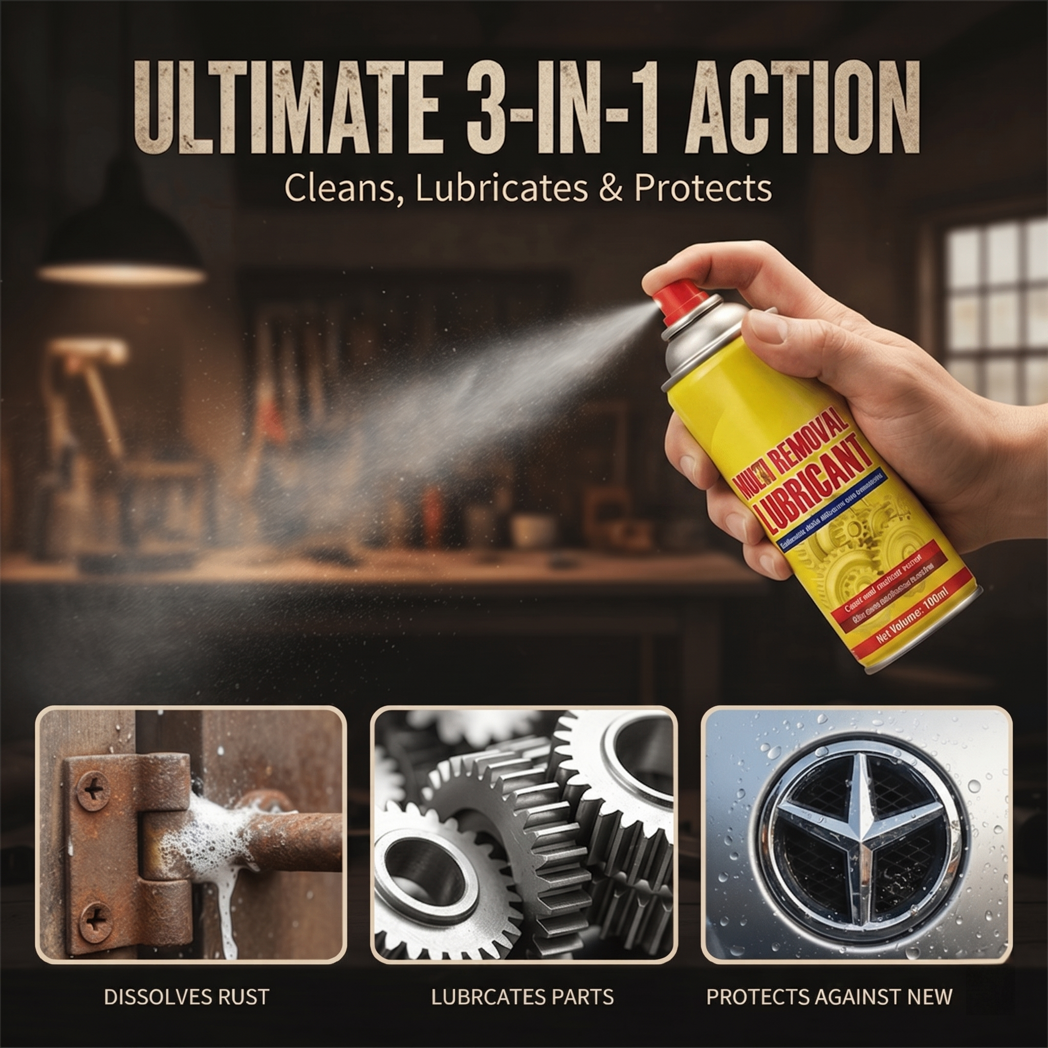 🧽 Rust Remover Spray | Gentle Metal Cleaner for Machine Parts, Rust Removal & Shine Restoration