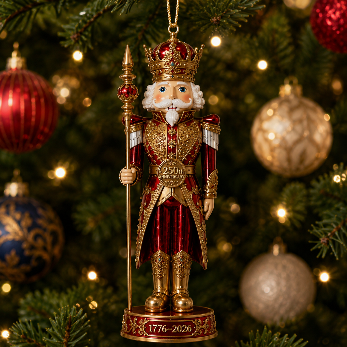 Royal Nutcracker King Ornament | America 250th Anniversary 1776–2026 Gift
