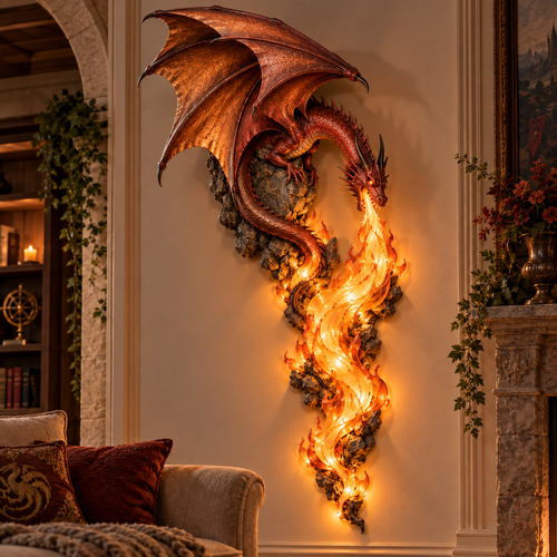 🔥Last Day 49% OFF | 🐉 Dragon Wall Sconce – Gothic Flame-Inspired Wall Accent