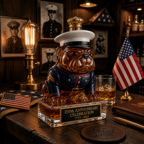 🔥🔥🔥 Limited-Time Offer | 250th Anniversary Military-Inspired Bulldog Whiskey Decanter Set