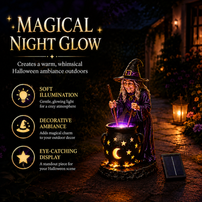 🪄Halloween Witch Glowing Cauldron Solar Light