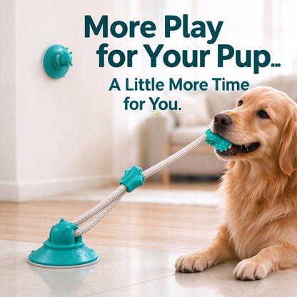 🐶 Suction Cup Dog Tug Toy – Interactive Chew & Teething Fun