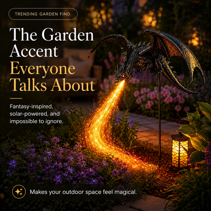 🐉 Dragon’s Ember Solar Garden Decor – Glowing Fantasy Outdoor Accent