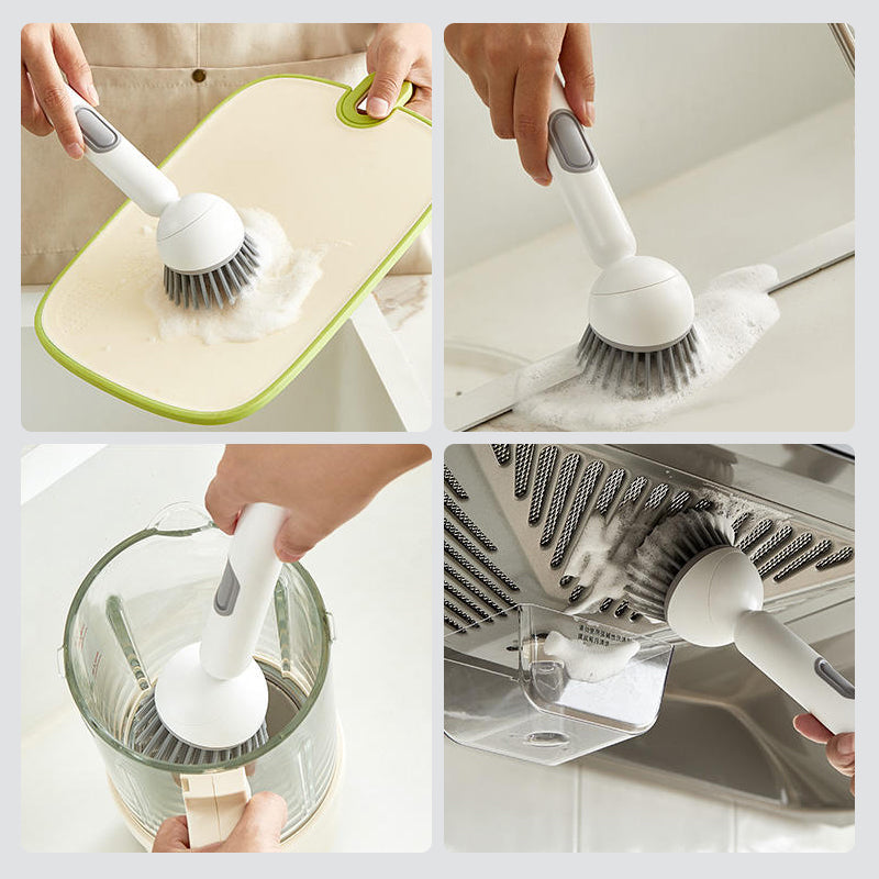 Rotating Dish Cleaning Brush 🧽 – Long Handle with Soap Dispenser