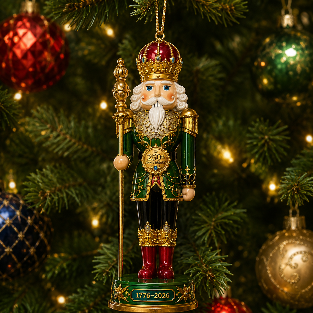 ✨2026 America 250th Anniversary Emerald Nutcracker King Ornament