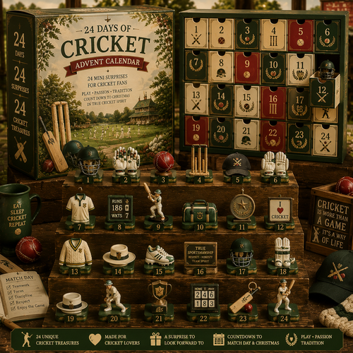 CHRISTMAS KICKOFF 49% OFF - 2026 Days of Cricket Blind Box - 24-Day Festive Countdown, Cricket Themed Collectible Miniatures Blind Box