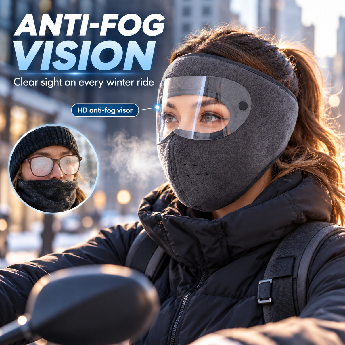 Windproof Fleece Full Face Shield & Anti-Fog Riding Mask 🏍️