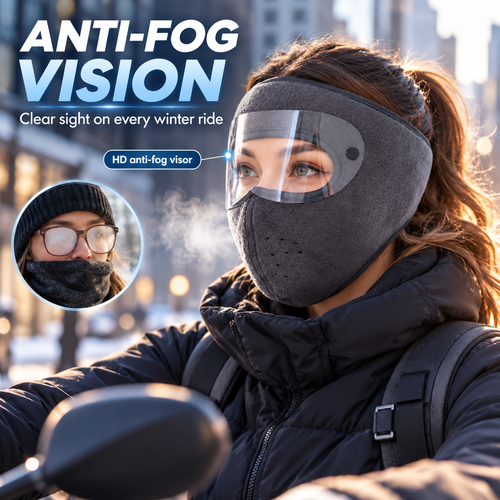 Windproof Fleece Full Face Shield & Anti-Fog Riding Mask 🏍️