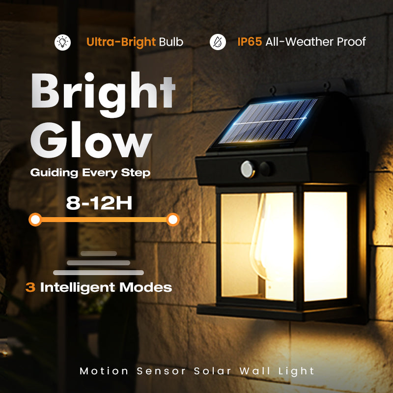 💡Solar Wall Light with Motion Sensor – Weatherproof, Auto On/Off, Easy Install for Garden & Pathway 🌟