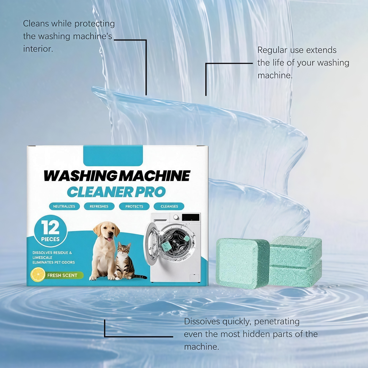 Deep-Clean Washer Refresh Tablets 🫧 Odor & Residue Remover