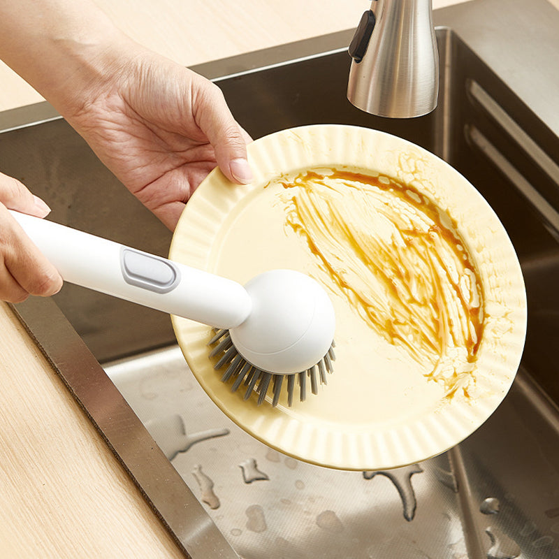 Rotating Dish Cleaning Brush 🧽 – Long Handle with Soap Dispenser