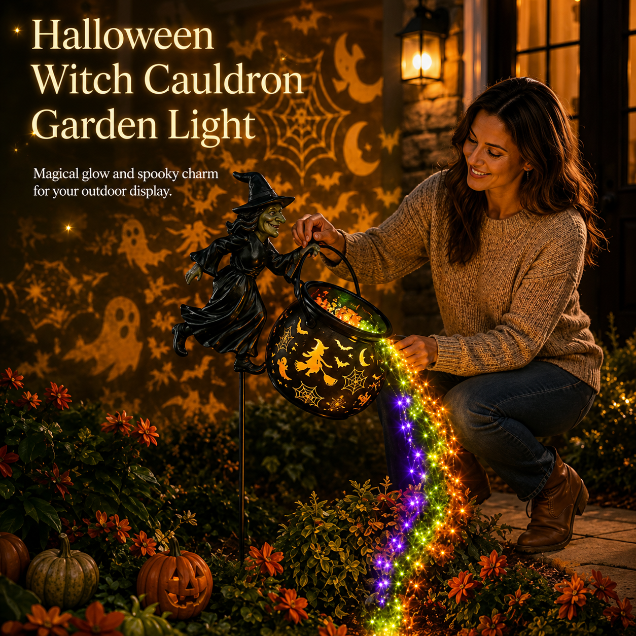 🎁Today 50% OFF🎁Halloween Witch Cauldron Garden Lamp