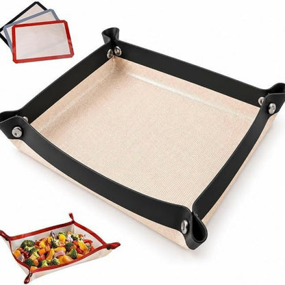 Foldable Silicone Baking Mat 🍪 – 30×40cm Nonstick Tray in Black