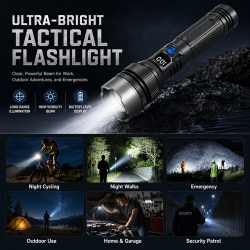 ❤️❤️❤️Top-Quality Rechargeable Flashlight with Adjustable Zoom – Your Satisfaction Is Assured.