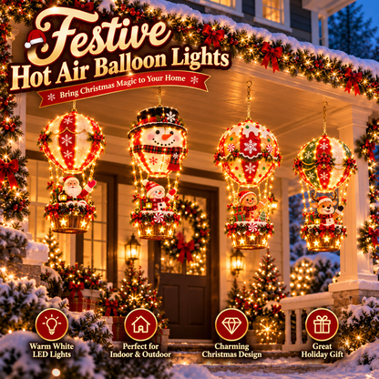 🎄 Ready to Light Up Christmas?! ✨ 2026 Magical Hot Air Balloon Lights – 4 Festive Designs, Endless Holiday Wonder!