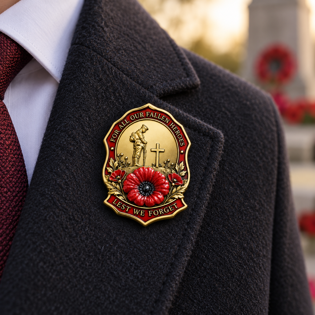 ❤️ Limited Edition Red Poppy Memorial Brooch Honoring Our Fallen Heroes
