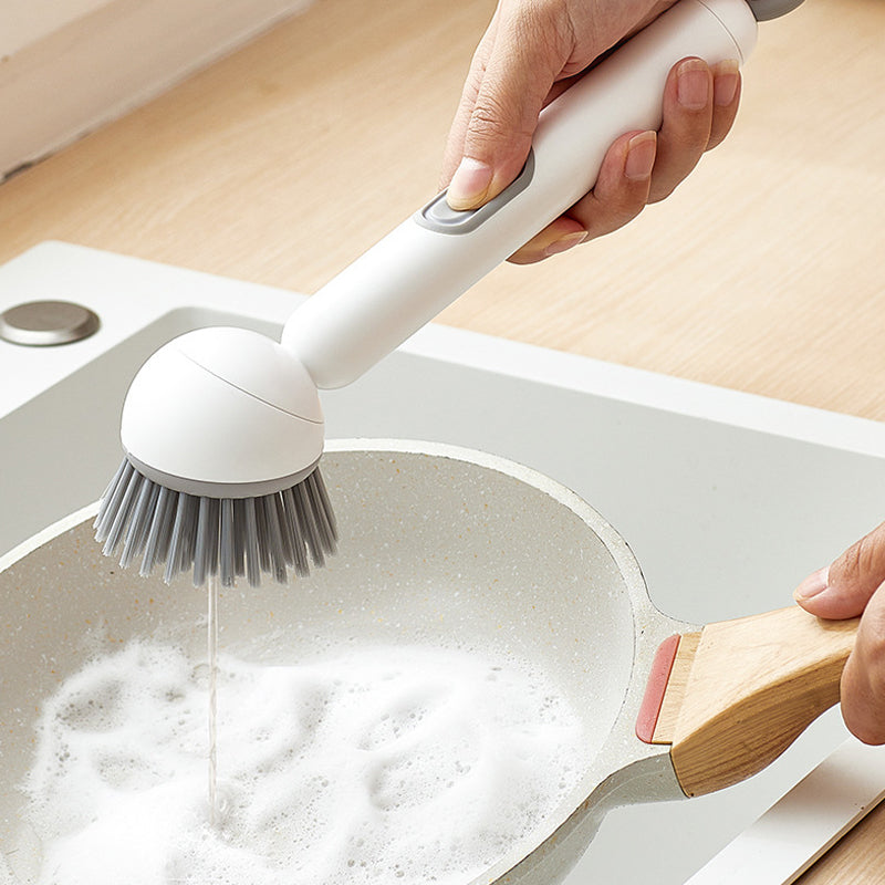 Rotating Dish Cleaning Brush 🧽 – Long Handle with Soap Dispenser