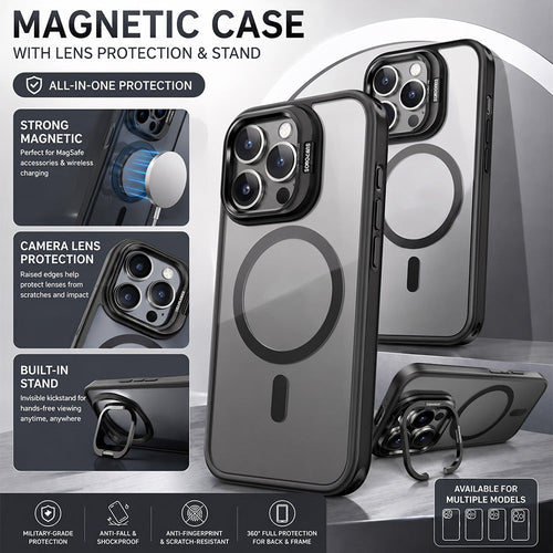 📱🧲 Magnetic Phone Case – Camera Protection, Built-In Stand & Everyday Convenience
