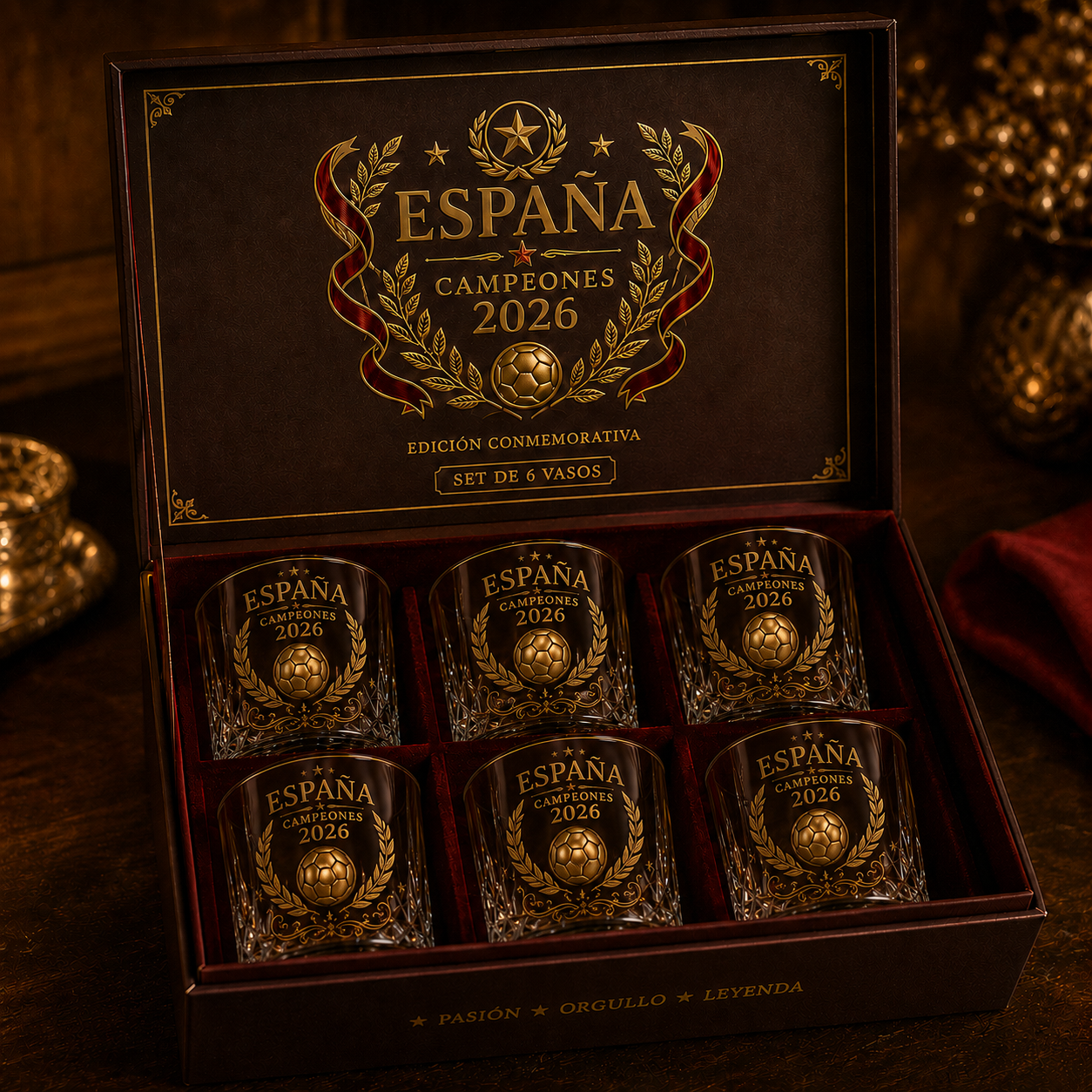 🏆España Champions Legacy Whiskey Decanter Set – Commemorative Football Collector Gift