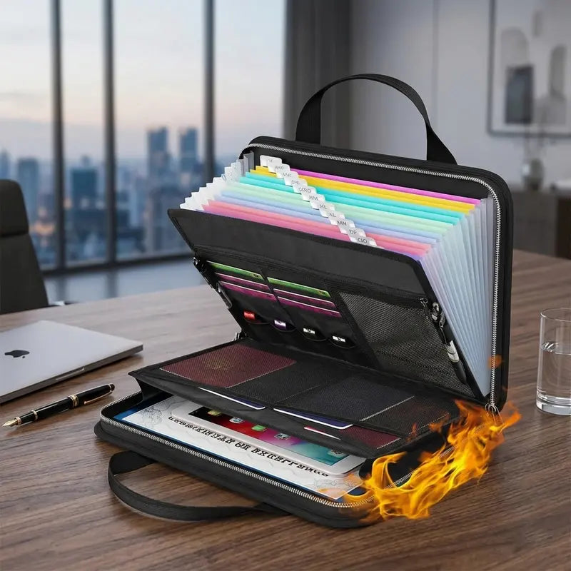 🔥 Heat-Shield A4 Document Case – Spacious Organizer for Files & Valuables