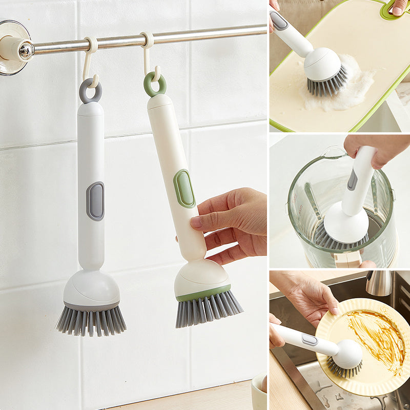 Rotating Dish Cleaning Brush 🧽 – Long Handle with Soap Dispenser