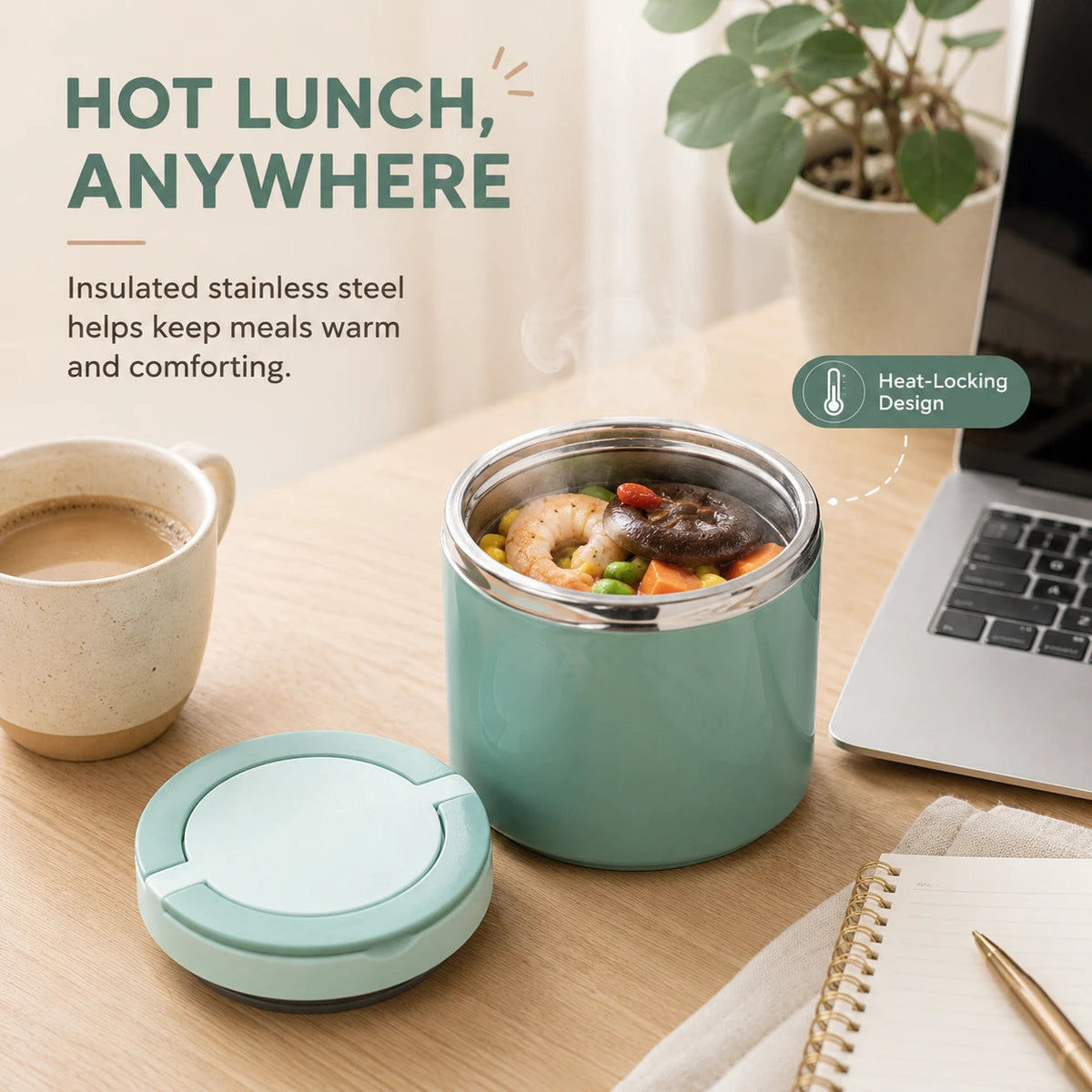 Portable Insulated Stainless Steel Lunch Box